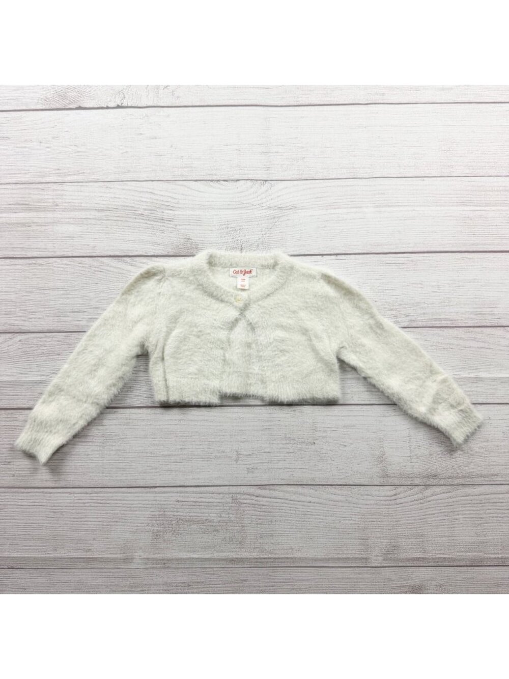 Cat & Jack Fuzzy Cardigan Sweater Button Front Baby Girls 12-18 Months